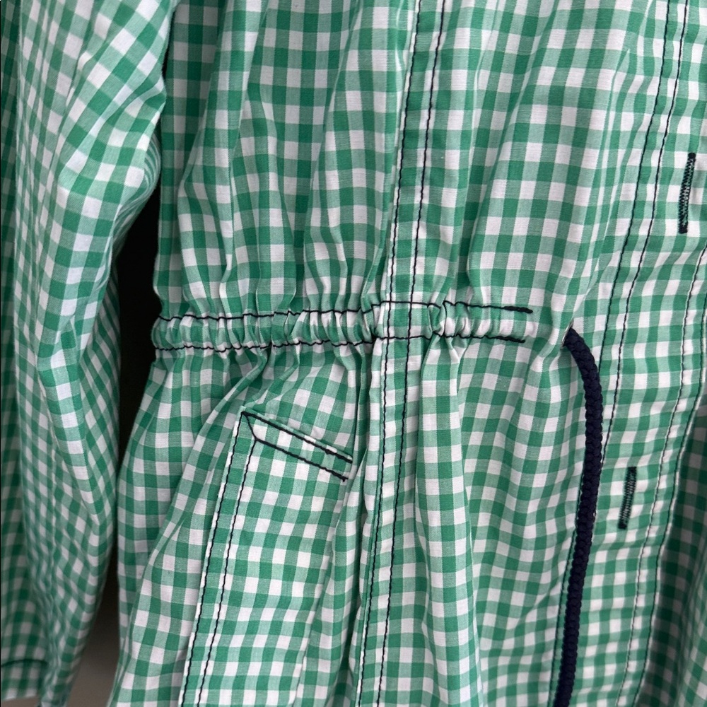 Green And White Gingham Button Front Jacket - image 2